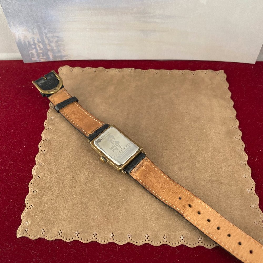 Fossil Betty Boop Gold-Tone Rectangular Watch with Cream Dial and Black Strap - Picture 6 of 7